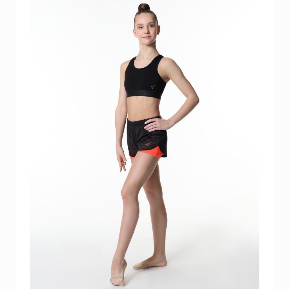 Short Solo doble naranja delantero