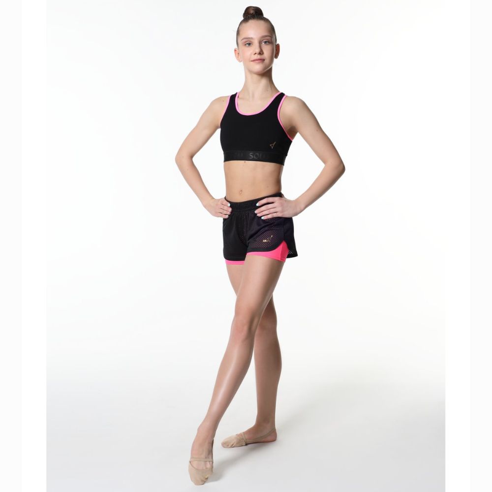 Short Solo doble rosa delantero